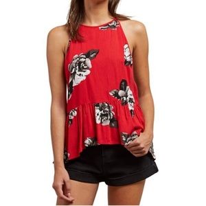 Volcom Soul Window Top, Sz M, Red